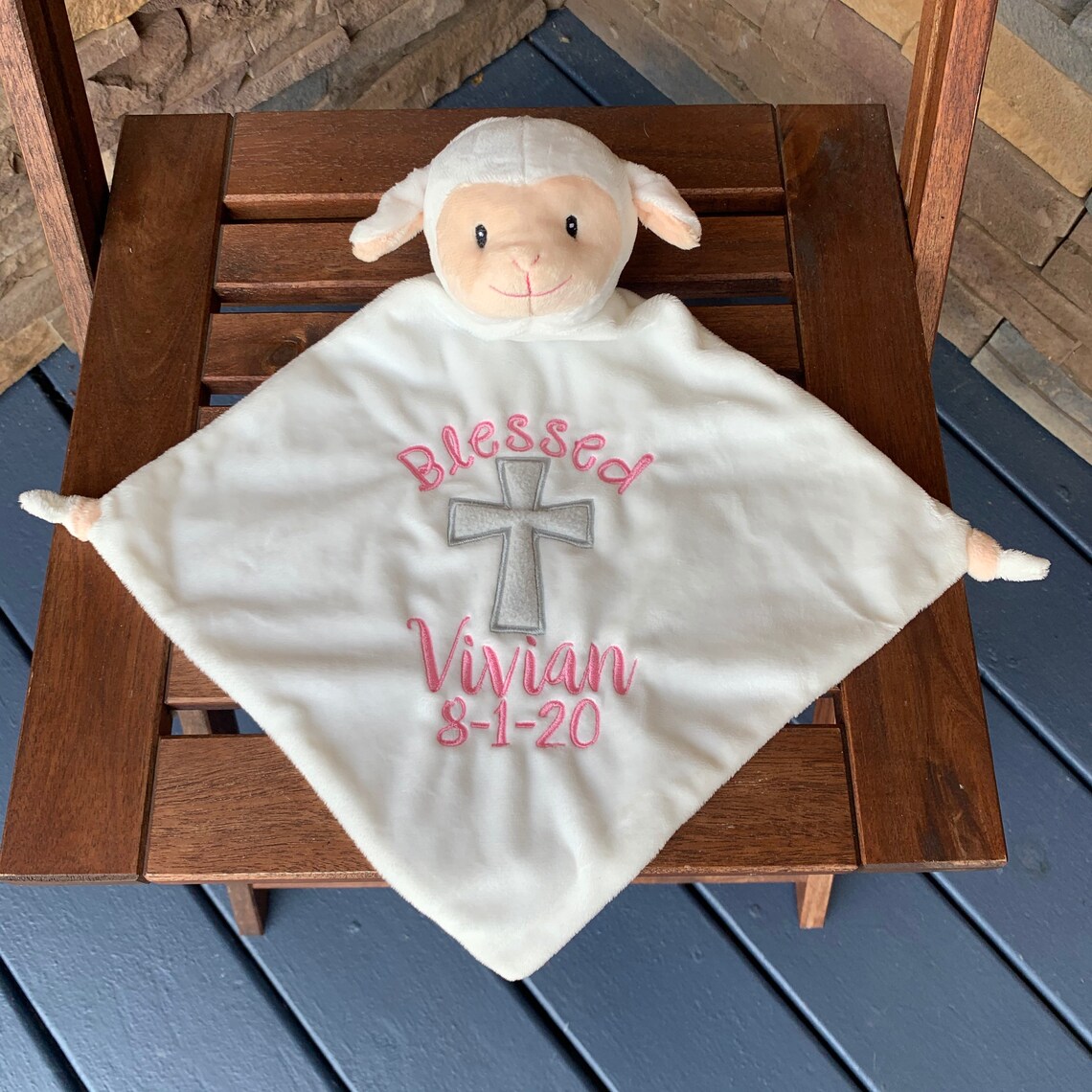 Lamb blanket Personalized Baby Gift Personalized Lovey Etsy