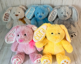 Personalized Bunny, Easter Bunny, Baby gift, Personalized Gift, Monogrammed, Easter Gift, Embroidered Gift, First birthday, Birthday Gift