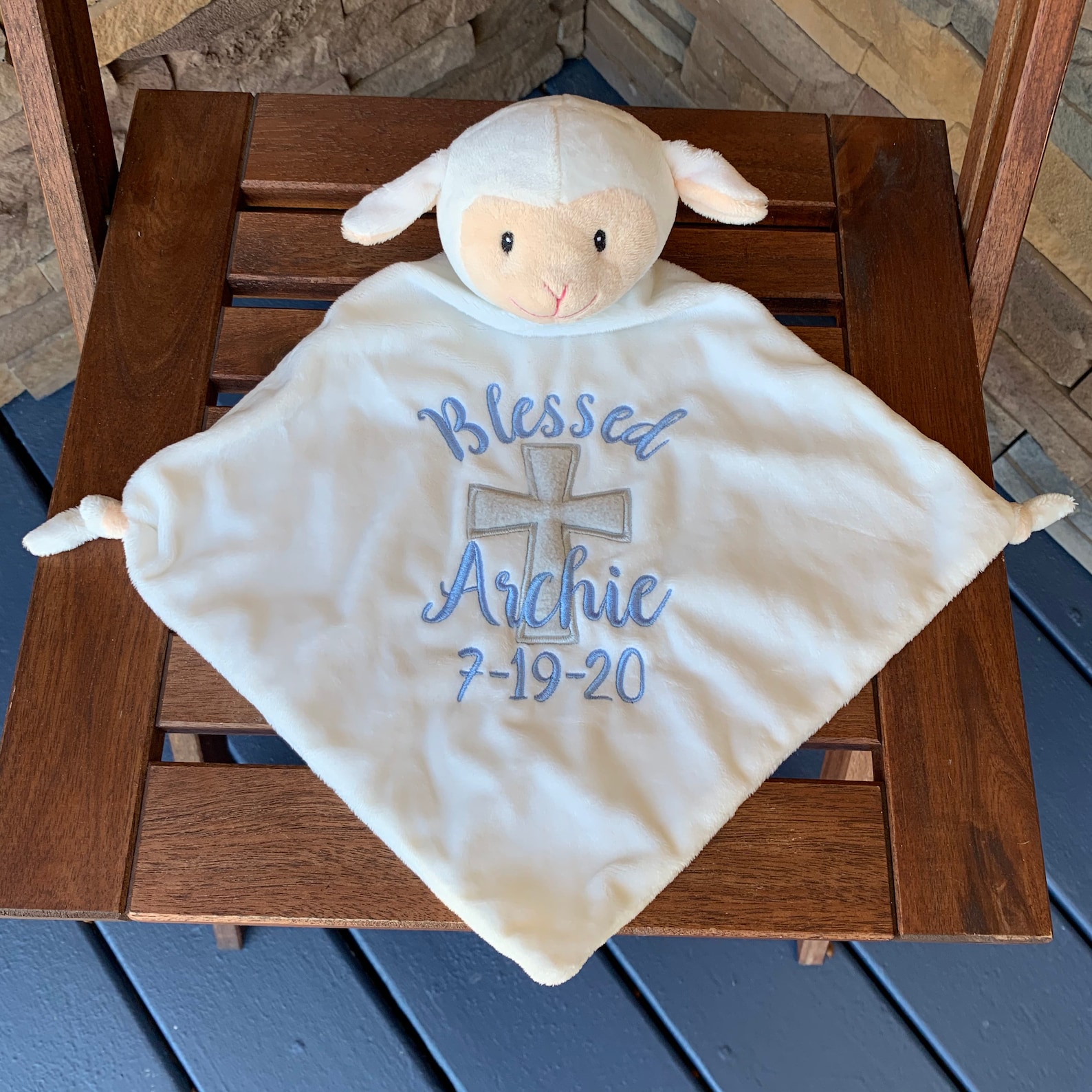Lamb blanket Personalized Baby Gift Personalized Lovey Etsy