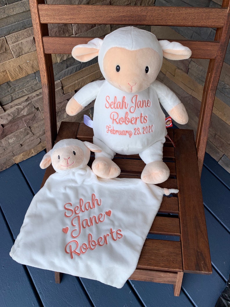 Lamb blanket Personalized Baby Gift Personalized Lovey Etsy