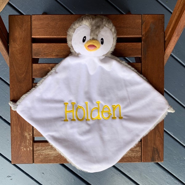 Personalized Penguin blanket, Personalized Lovey, Personalized baby gift, baby keepsake, Penguin lovey, Penguin blanket, Cubbies