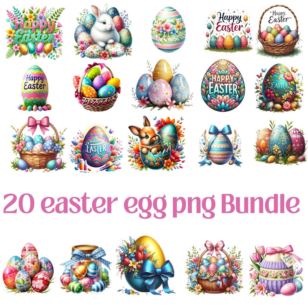 Watercolor Easter Egg Clipart, PNG Bundle (digital Download) - Etsy