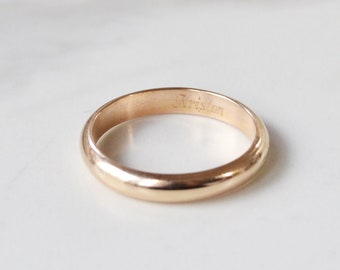 Personalized Gold Ring, Engraved Ring, Wide Gold Band, Thick Gold Filled Ring, Affordable Wedding Band, Simple Gold Ring, Initial Ring