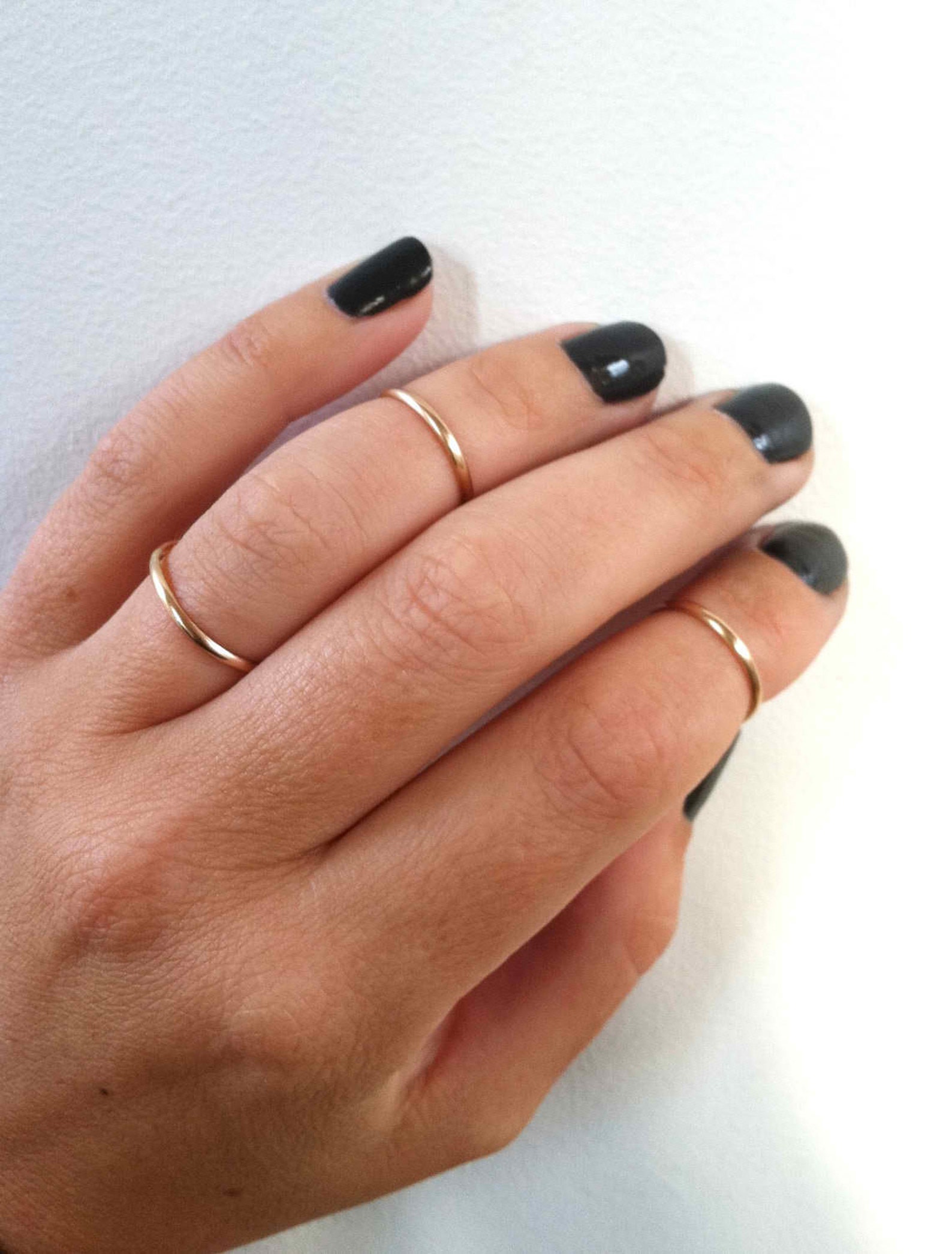 Set of 3 Mid Knuckle Rings 14K Gold Filled Stacking Rings Etsy