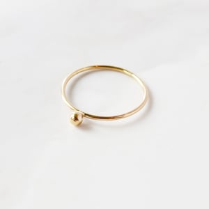 Gold Ball Ring, Gold Filled Stacking Ring, Gold Stacker, Delicate Gold Ring, Holiday Gift for Her, Simple Gold Jewelry