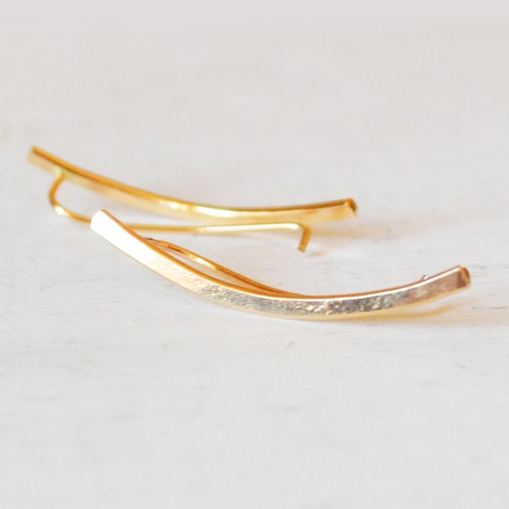 Orecchini A Barra In Oro 14 Carati – Minimalisti, 8,5 Mm, Vero Oro, Per Uso Quotidiano