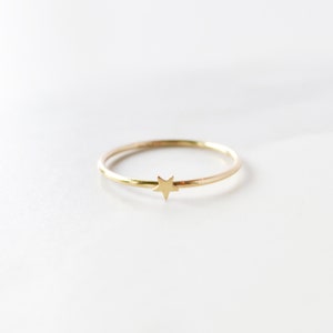 Gold Star Ring, Celestial Ring, Gold Filled Stacking Ring, Star Stacker, Delicate Gold Ring, Boho Ring, Holiday Gift for Her
