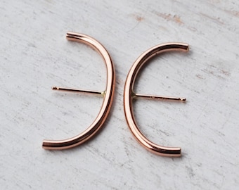 Minimalist Rose Gold Ear Suspender, 14K Gold Filled Suspender Earrings, Gold Ear Cuff, Rose Gold Wrap Hoop,  Huggie Earring, Hook Ear Bar