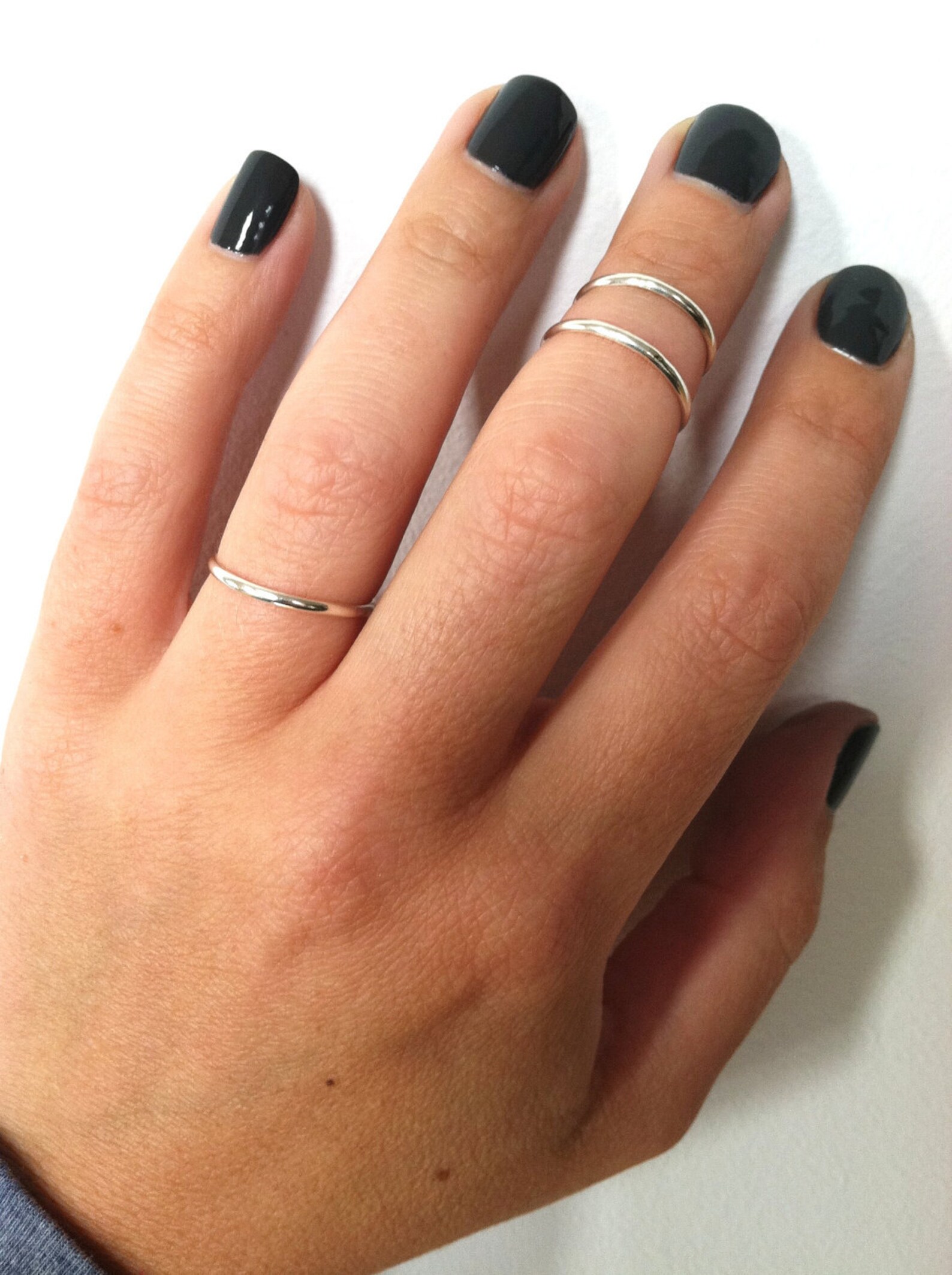 Set of 3 Midi Rings Sterling Silver Stacking Rings First Etsy