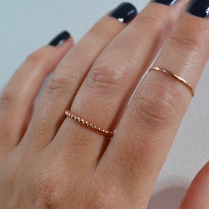 Gold Beaded Ring, Simple Rose Gold Ring, 14K Gold Filled Ball Ring, Dot Band Ring, Gold Stacking Ring, Sterling Silver Bead Ring image 1