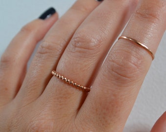 Gold Perlen Ring, Einfache Rose Gold Ring, 14K Gold Filled Kugel Ring, Dot Band Ring, Gold Stapelring, Sterling Silber Perle Ring