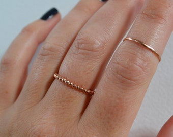 Gold Beaded Ring, Simple Rose Gold Ring, 14K Gold Filled Ball Ring, Dot Band Ring, Gold Stacking Ring, Sterling Silver Bead Ring