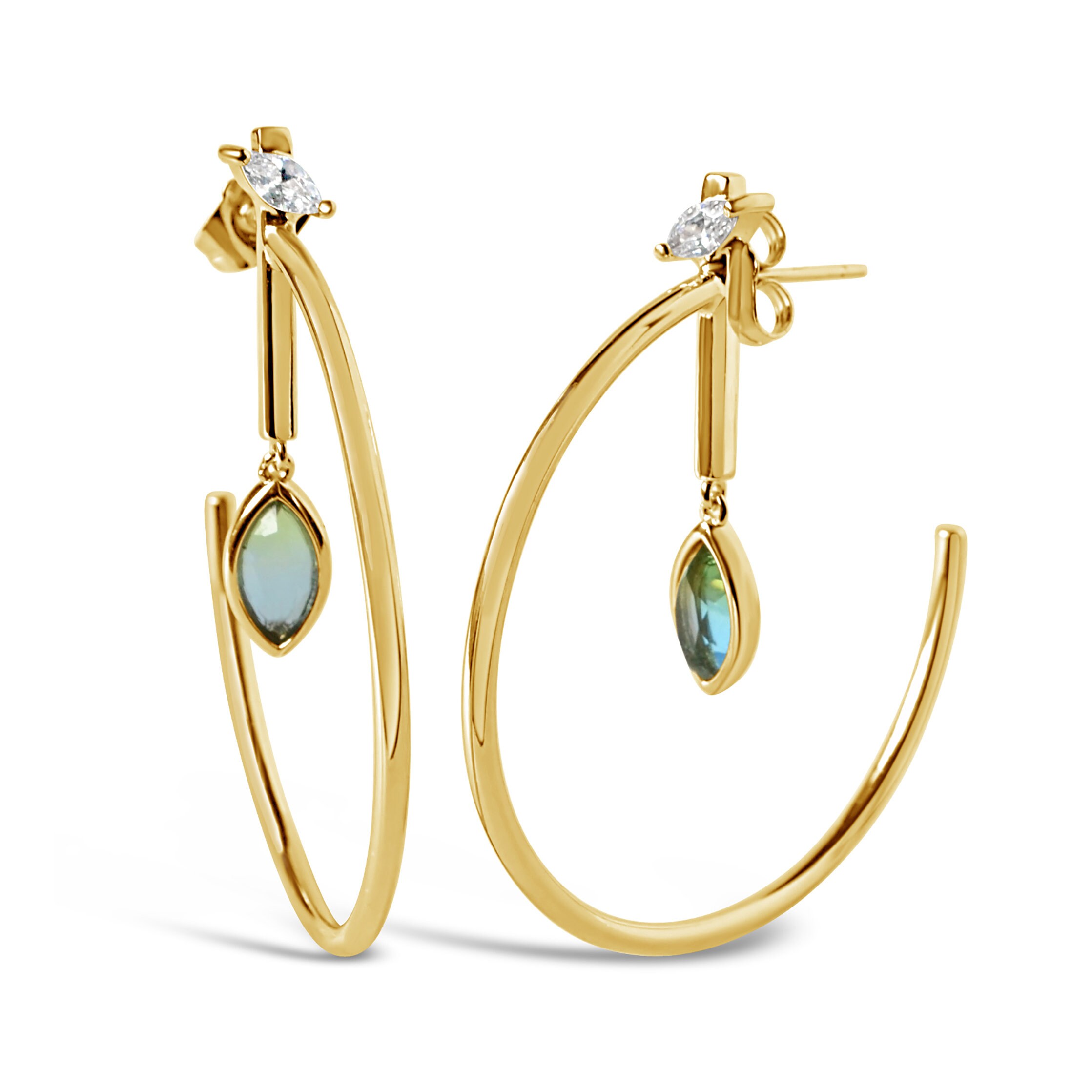 Gemstone hoop deals earrings