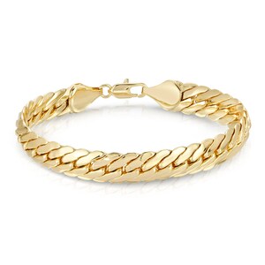 Bracciale a catena a spina di pesce spesso, bracciale con bracciale a catena d'oro, bracciale a grande anello, bracciale in oro