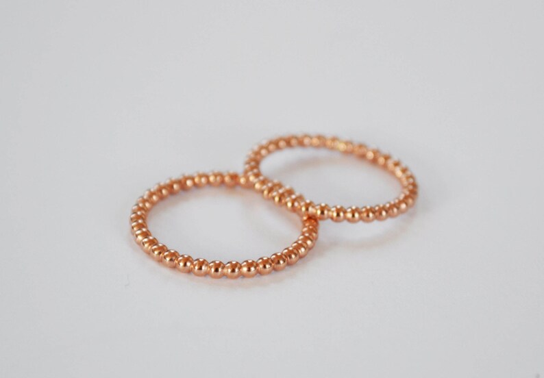 Gold Beaded Ring, Simple Rose Gold Ring, 14K Gold Filled Ball Ring, Dot Band Ring, Gold Stacking Ring, Sterling Silver Bead Ring image 3