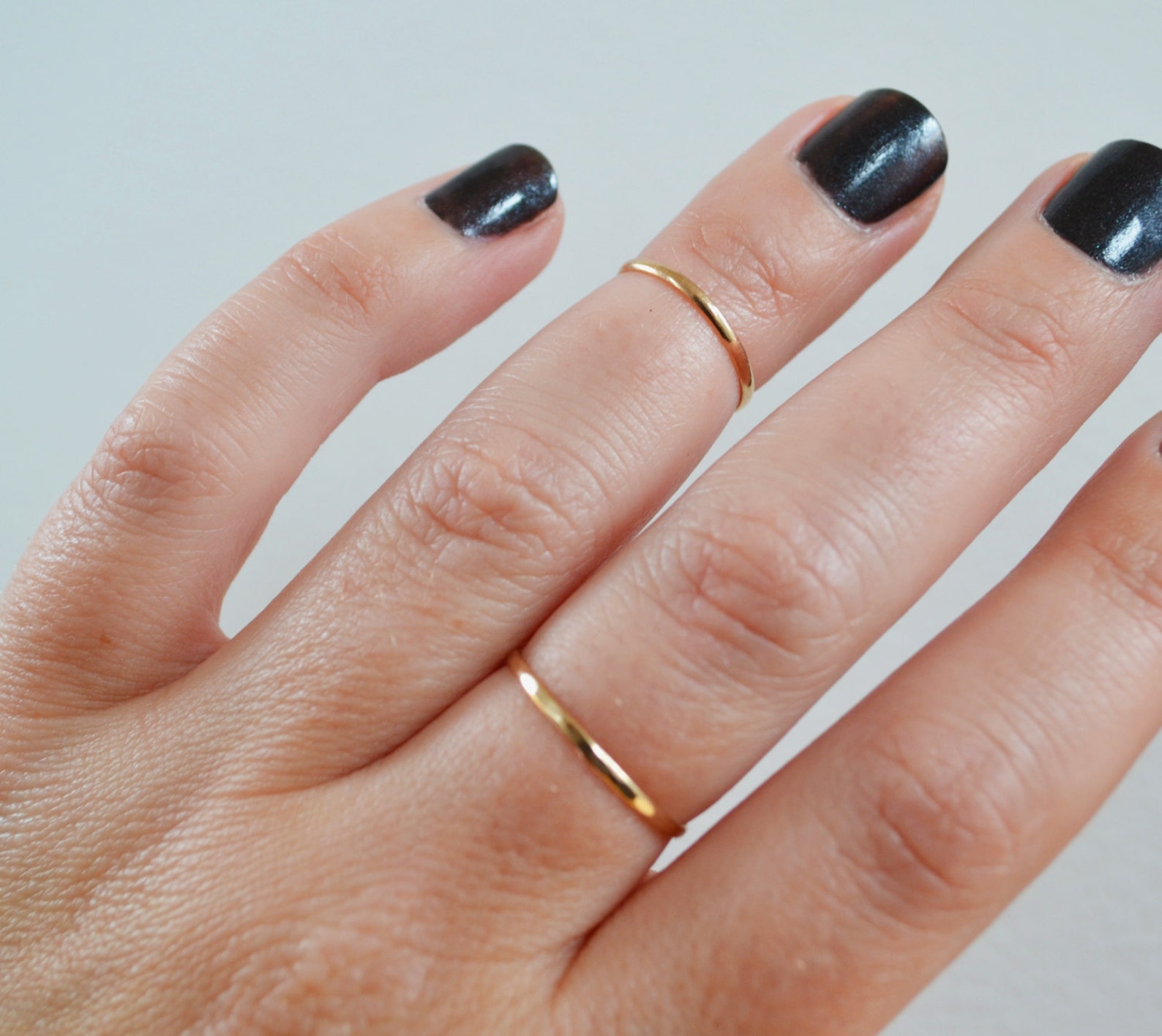 Thin Solid 14K Gold Knuckle Ring Sizes 110 Plain Band Ring Etsy