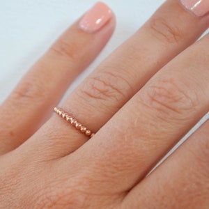 Gold Beaded Ring, Simple Rose Gold Ring, 14K Gold Filled Ball Ring, Dot Band Ring, Gold Stacking Ring, Sterling Silver Bead Ring image 4