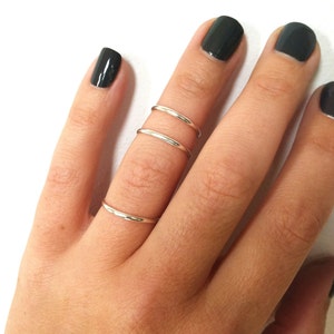 1 zilveren boven de knokkel ring-sterling zilveren midi ring, stapel ring, zilveren ring in elke maat afbeelding 3