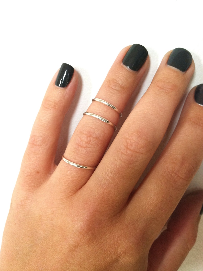 1 zilveren boven de knokkel ring-sterling zilveren midi ring, stapel ring, zilveren ring in elke maat afbeelding 3