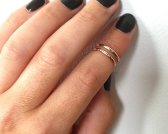 Thin Gold Knuckle Ring- 14K Gold Filled Ring, Gold Midi Rings, Gold Stacking Ring in any size
