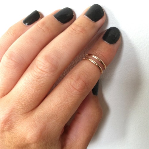 Thin Gold Knuckle Ring- 14K Gold Filled Ring, Gold Midi Rings, Gold Stacking Ring in any size