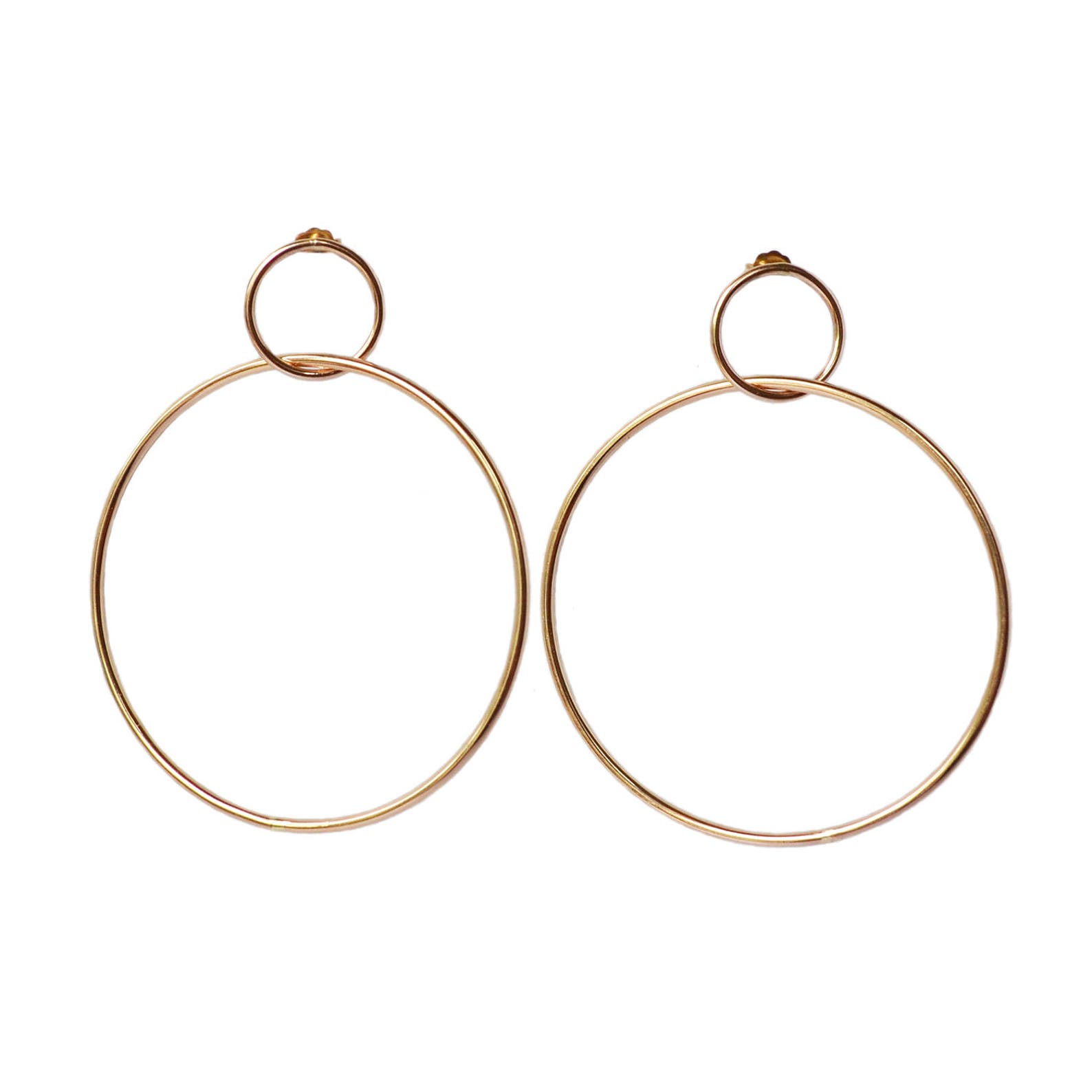 Double Hoop Earrings Gold Hoop Earrings Silver Hoop Etsy