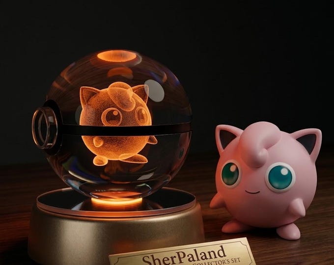 Crystal 15 Pokeball Night Light