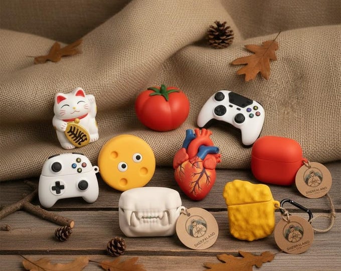 Kawaii Cartoon Silicone AirPods Case | Cute Case for AirPods Pro, 4, 3, 2 | Original Gift | Gift Idea