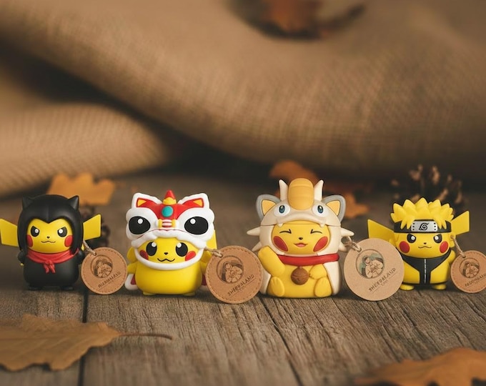 Kawaii Japanese Anime PIKACHU AirPods Case - Cute Silicone Cover - Ninja Protection, Lucky Cat & P - Geek Pokemon Gift Idea