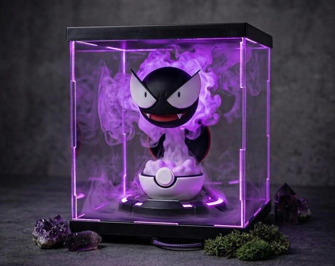 Venomized Gastly Pokéball Figure | Custom Pokémon Venom Mashup LED Lamp | Anime Desk Humidifier | Gamer Gift | Geeky Room Decor Collectible