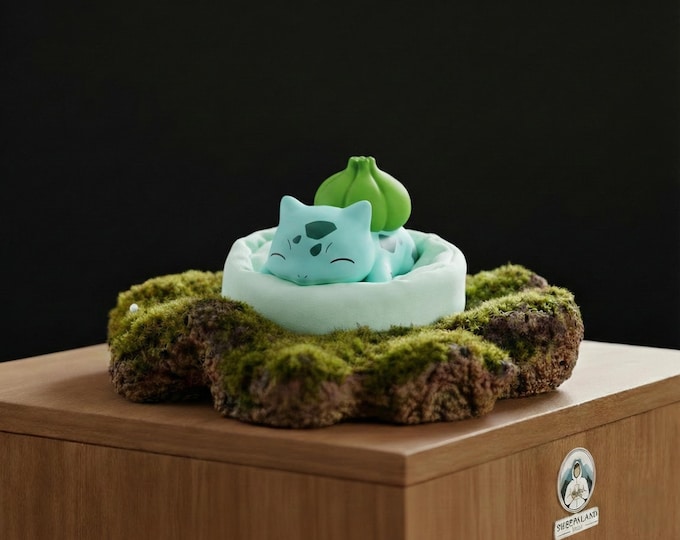 Pokémon Figurine Cushion, Kawaii Gaming Desk Decoration - Pokémon Fan Art Gift Idea - Painted Sculpture - Sleeping Pokémon 3D Home Decor