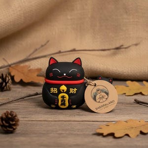 Kawaii Cartoon Silicone AirPods Case | Cute Case for AirPods Pro, 4, 3, 2 | Original Gift | Gift Idea Chat Porte-Bonheur