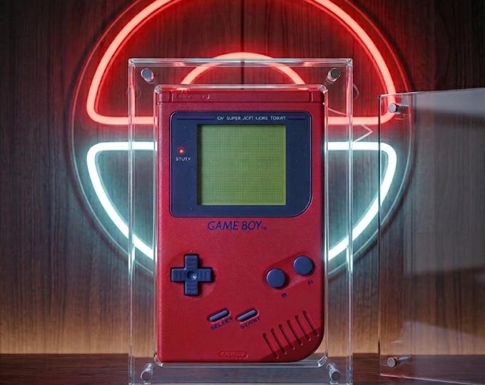 Customizable Magnetic Storage Box for Portable Consoles, Acrylic Magnetic Display Case, Game Boy Advance DS Retro Gaming Protection