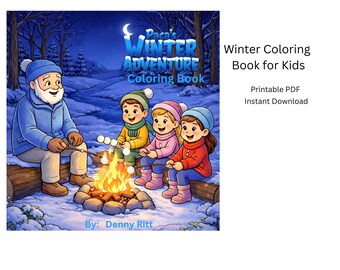 Winterkleurboek voor kinderen – gezellige wintertaferelen – afdrukbare pdf – direct downloaden