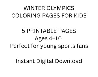Kleurplaten Olympische Winterspelen voor kinderen | Afdrukbare sportkleurplaten | 4-10 jaar | Direct downloaden