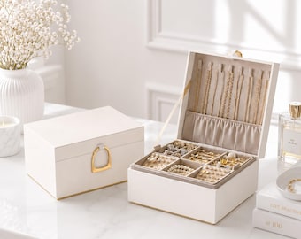 Elegant Jewelry Box organizer, Jewelry Holder, Jewelry Storage for Earring, Ring, Necklace, Bracelets, Perfect Mother's Day Gift For Her