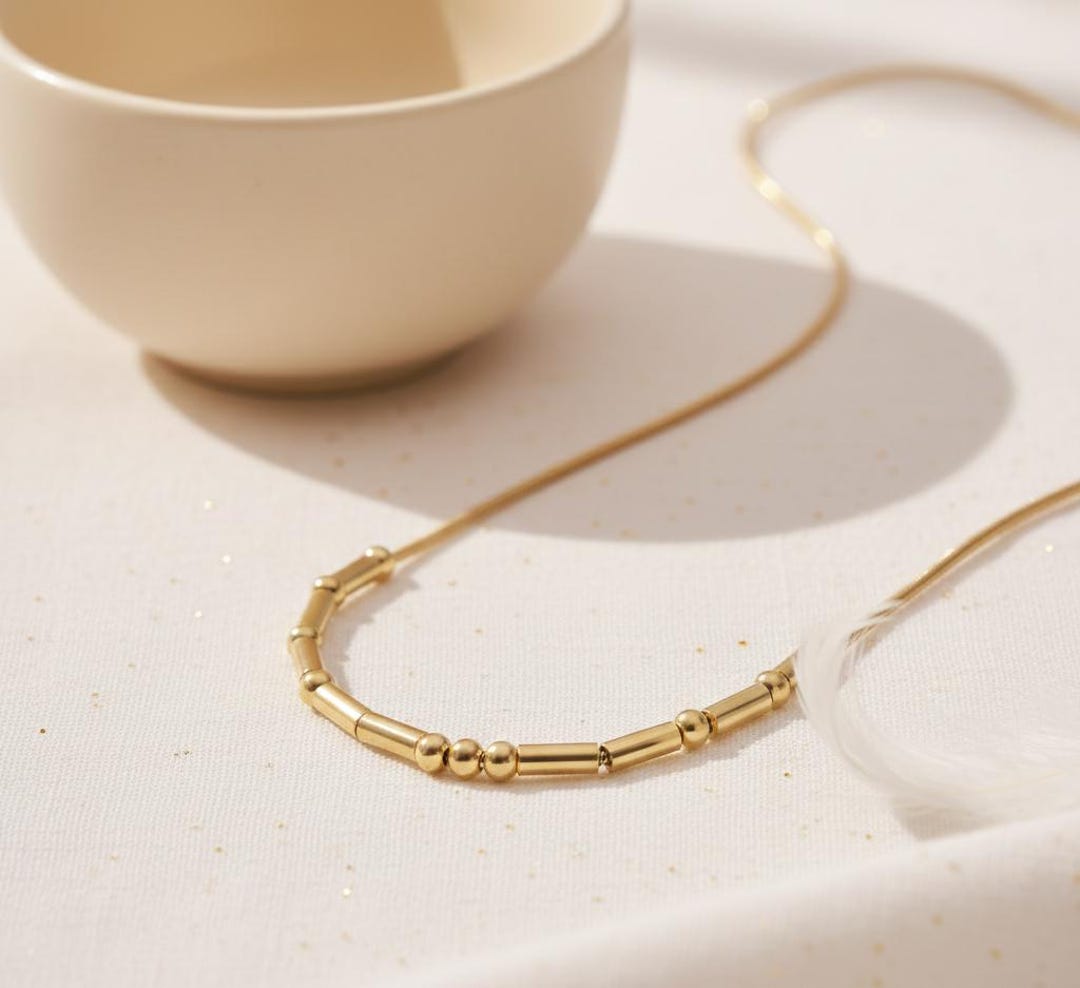 14K Gold Custom Morse Code Necklace Hidden Message Jewelry, Secret Name ...