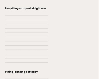 Planilha para Desabafo Suave | Alívio da Ansiedade, Ideal para TDAH (Download Imediato)