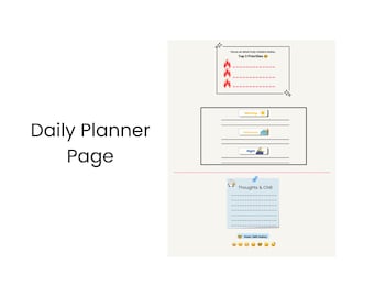 Planejador diário para TDAH para imprimir | Cronograma minimalista e tranquilo | Download digital