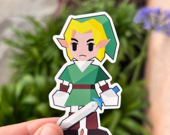 Link With Magic Shield 8bit Vinyl Decal Sticker From the Legend of