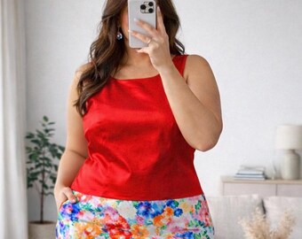 Christian Berg Stockholm red satin top size 44