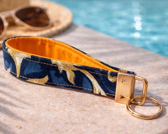 Handmade TAHITI loop key chain made from upcycled fabrics