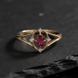 Ruby Diamond Ring, Ruby Engagement Ring, Ruby Solitaire Ring, Oval Ruby Ring, July Birthstone, Stacking Ring, Anniversary Ring Gifts for Him