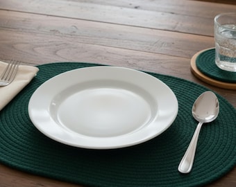 Set di sottobicchieri in corda di cotone colorata fatti a mano, decorazione da tavola boho