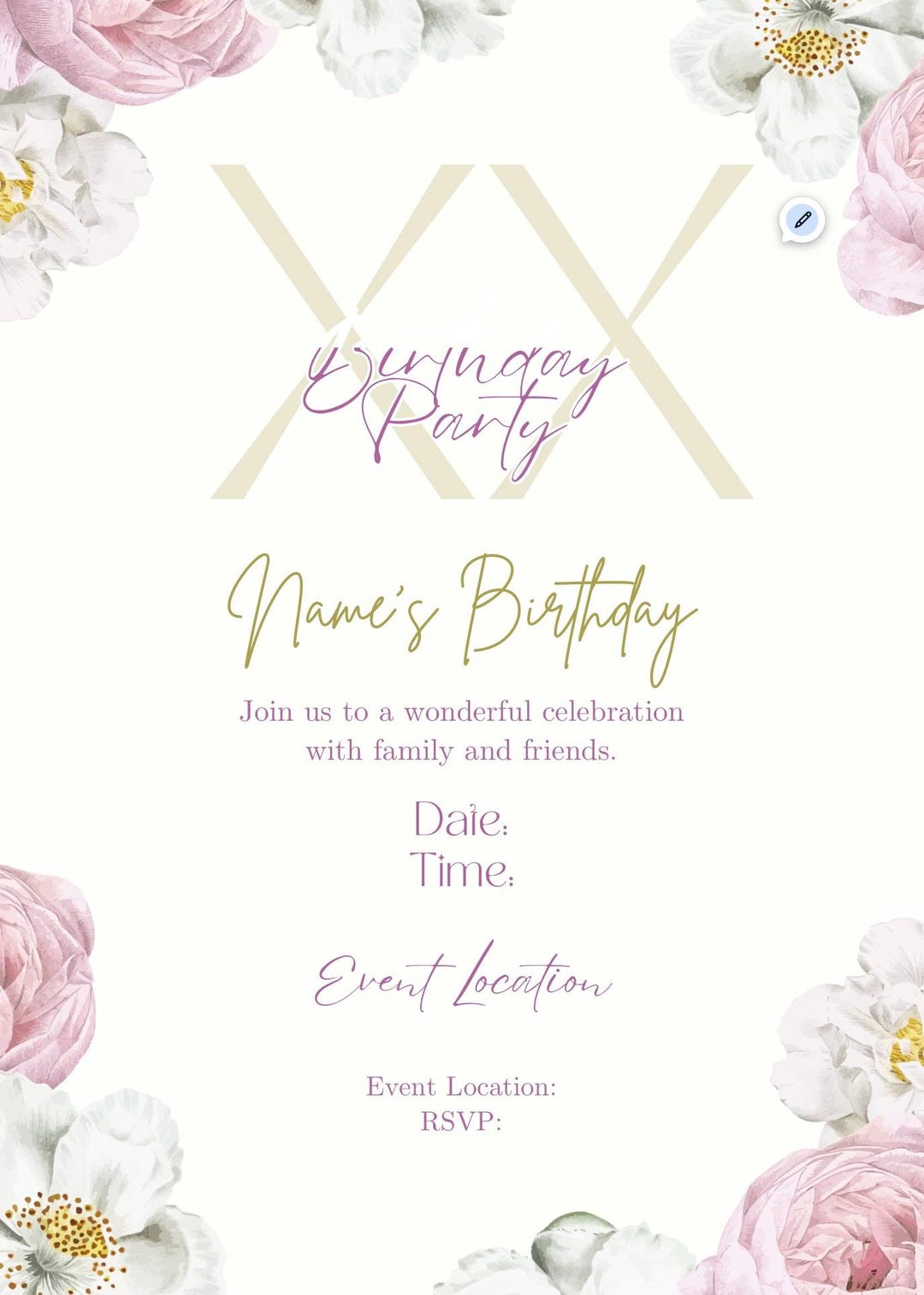 Editable Birthday Invitation Template - Etsy