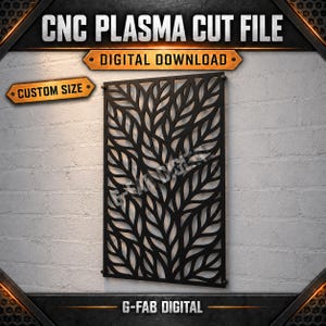 Custom Size Leaf Privacy Panel DXF | Made to Measure CNC Plasma File | Gate Fence Screen SVG | Laser Cut Metal Design