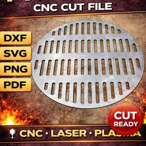 Round Fire Pit Grill Plate CNC Design dxf files for plasma