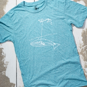 Unisex Heather Teal Whale with Kite Tee