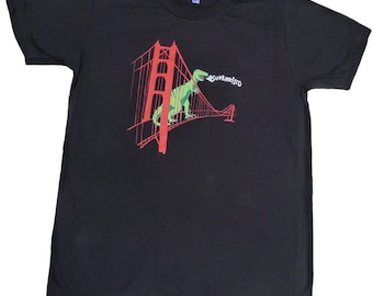 Mens Black SF Dinosaur Tee