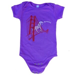 Unicorn Onesie, San Francisco Onesie, San Francisco Infant, Purple Onesie, Infant Bodysuit, Baby Bodysuit, Baby Onesie, Baby Shower Gift